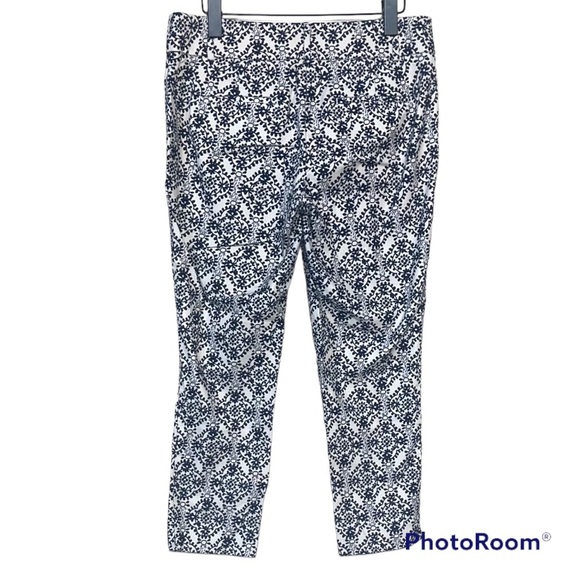 LOFT Marisa Mosaic Riviera Pant Size 4 Black/Ivory Crop - Picture 3 of 7